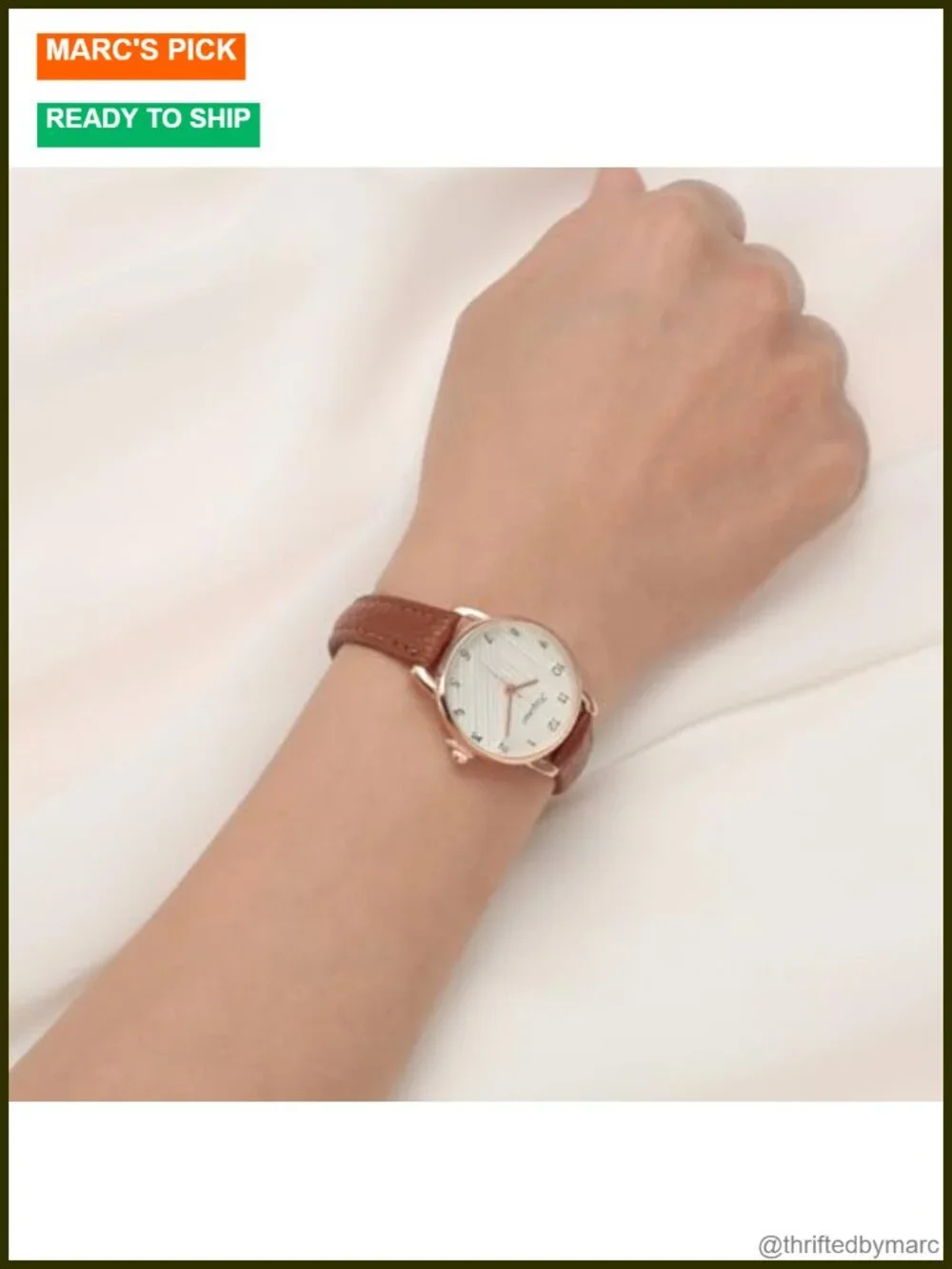 Classic Leather Strap Quartz Watch for Women Easy Read Analog Face